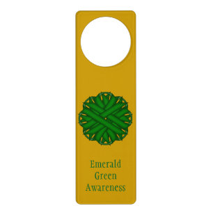 Emerald Green Flower Ribbon by Kenneth Yoncich Door Hanger