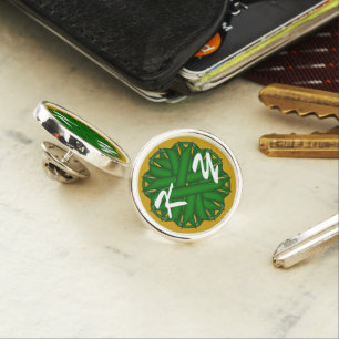 Emerald Green Flower Ribbon by Kenneth Yoncich Lapel Pin