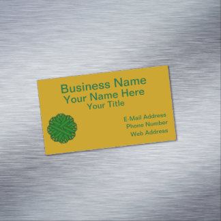 Emerald Green Flower Ribbon by Kenneth Yoncich Magnetic Business Card