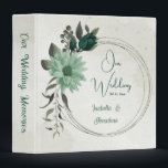 emerald green flowers botanical wedding album 3 ring binder<br><div class="desc">Unique wedding photo album binder featuring romantic emerald green and soft green flowers and green leaves
FOR MORE MATCHING PRODUCTS click on the collection above or contact me.</div>