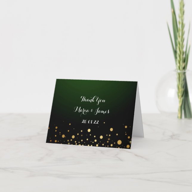 Emerald Green Folded Thank You Card (Front)