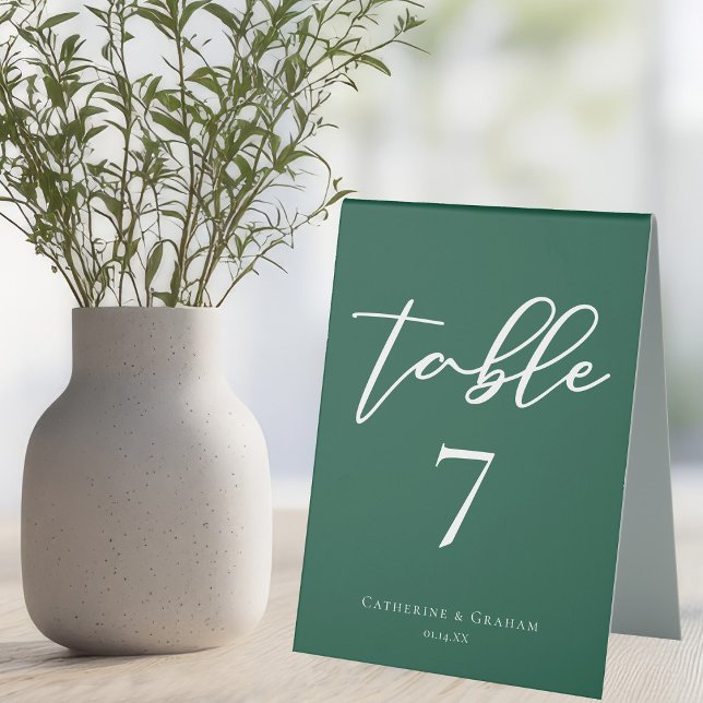 Emerald Green Forest Wedding Table Number Tent (Creator Uploaded)