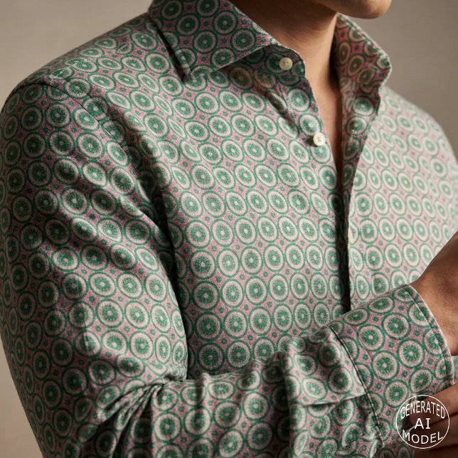Emerald Green Fuchsia Pink Retro Geometric Pattern Fabric (Creator Uploaded)