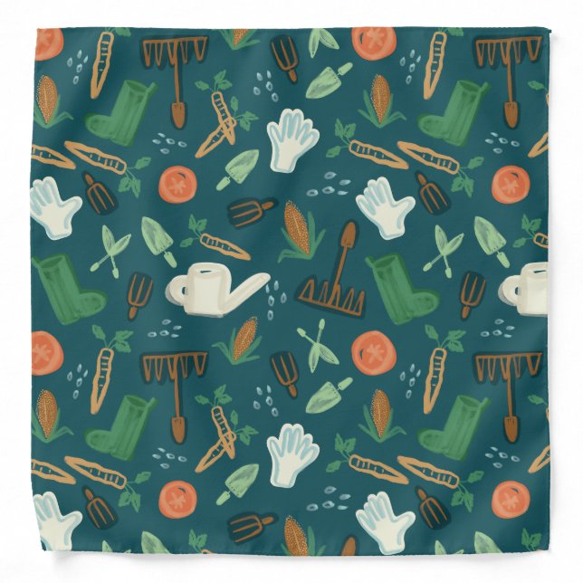 Emerald Green Gardening Bandana (Front)