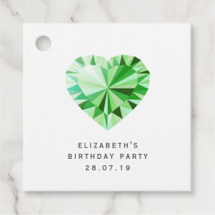 Emerald Green Gemstone Damask Favor Tags