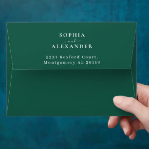 Emerald green gemstone  envelope