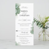 emerald green geode wedding invite w rsvp attached (Standing Front)