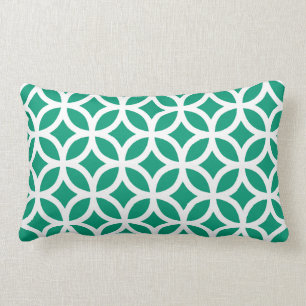 Emerald Green Geometric Lumbar Pillow