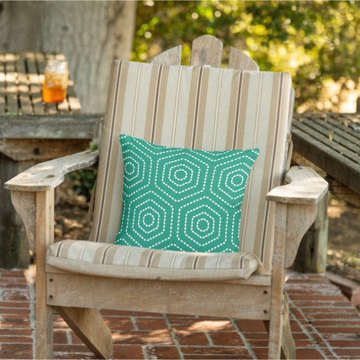 Emerald Green Geometric Pattern Outdoor Pillows Zazzle
