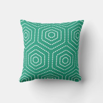 Emerald Green Geometric Pattern Outdoor Pillows | Zazzle