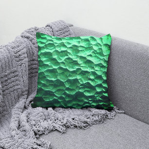 Emerald Green Glass - Elegant and Unique Textured Throw Pillow