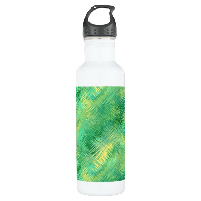 Emerald Green Glassy Texture Water Bottle (Front)