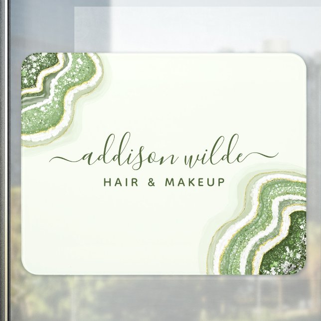 Emerald Green Glitter Agate Geode Luxe Chic Door Sign (Creator Uploaded)