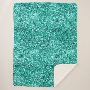 Emerald Green Glitter Birthday Sherpa Blanket