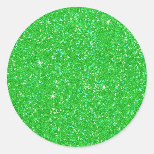 Emerald Green Glitter Effect Sparkle Classic Round Sticker