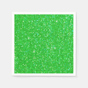 Emerald Green Glitter Effect Sparkle Paper Napkins