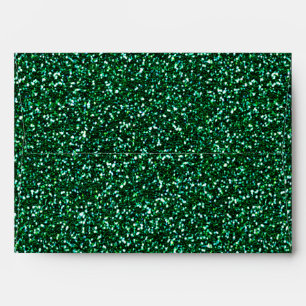Emerald Green Glitter Glamour Party Envelope