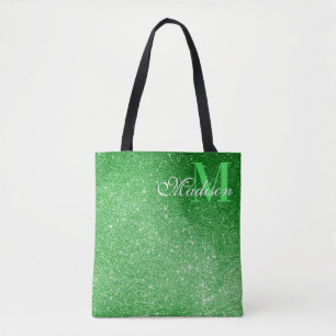 Emerald Green Glitter Glitz & Glam Tote Bag