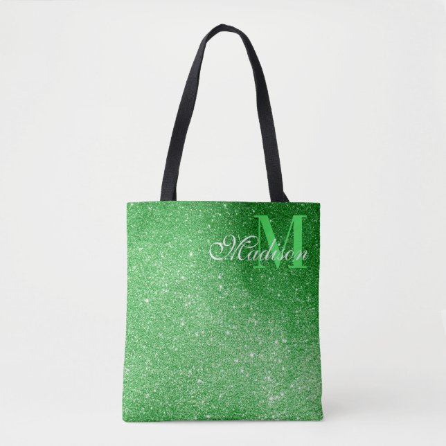 Emerald Green Glitter Glitz & Glam  Tote Bag (Front)