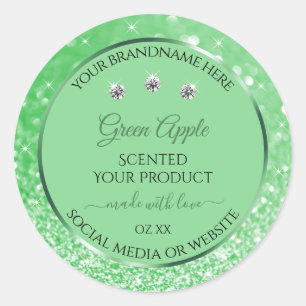 Emerald Green Glitters Product Labels Rhinestones