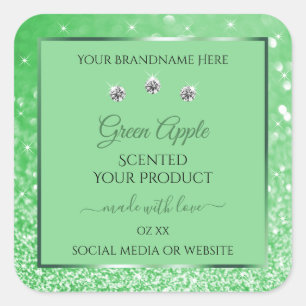 Emerald Green Glitters Product Labels Rhinestones