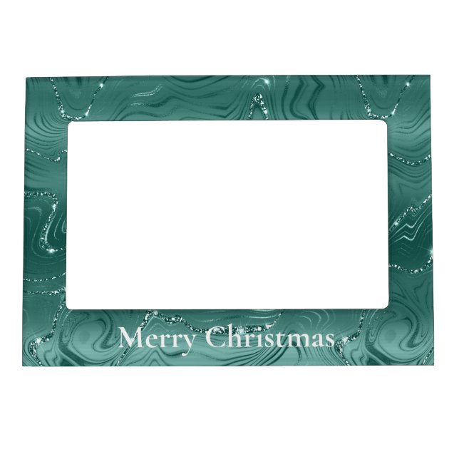Emerald Green Glitzy Marble Magnetic Frame (Front)