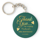 Emerald Green Gold 50 Birthday Thank You Favor