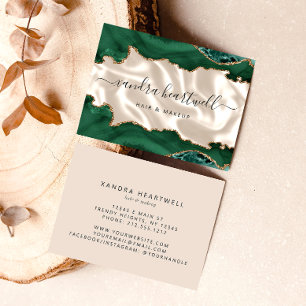 Emerald Green Gold Agate Ivory Luxury Business Card