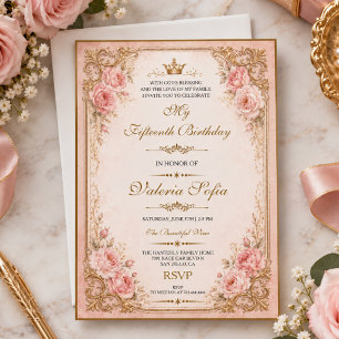 Emerald Green Gold Butterfly Quinceañera 15th Invitation