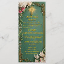 Emerald Green Gold Cross Christian Wedding 