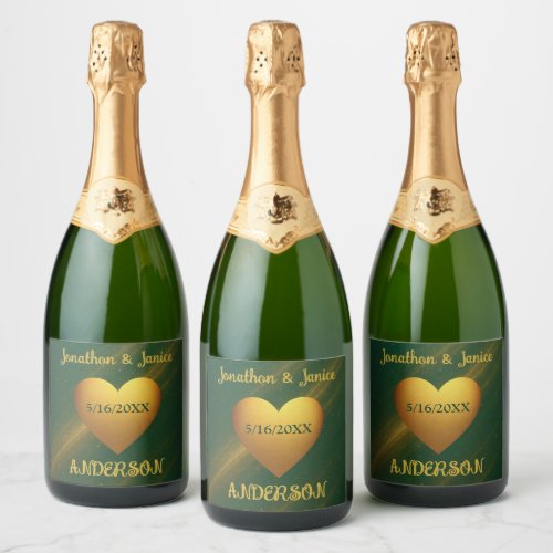 Emerald Green & Gold Custom Wedding Date