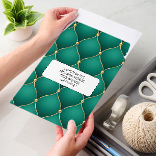Emerald Green Gold Envelope Mailers Personalized