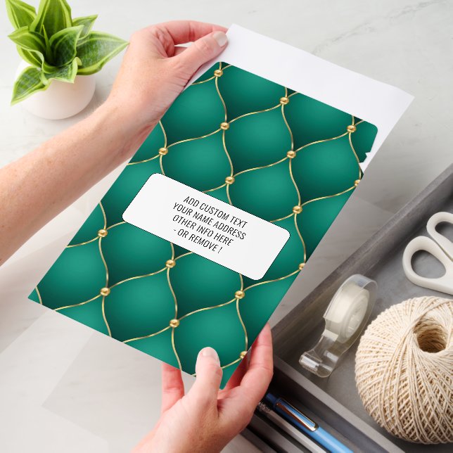 Emerald Green Gold Envelope Mailers Personalized (Desk)