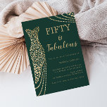 Emerald Green & Gold Fifty & Fab 50th Birthday Invitation<br><div class="desc">Emerald Green & Gold Fifty & Fabulous 50th Birthday Party Invitation
Available as a digital electronic invitation
Variations to the invitation and matching items in our store</div>