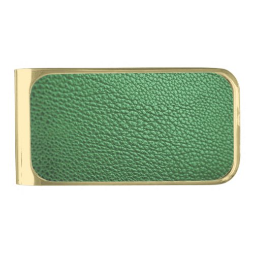 Emerald Green Gold Finish Money Clip