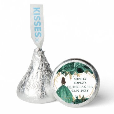 Emerald Green Gold Floral Princess Quinceanera    Hershey®'s Kisses®
