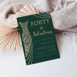 Emerald Green & Gold Forty & Fab 40th Birthday Invitation<br><div class="desc">Emerald Green & Gold Forty & Fabulous 40th Birthday Party Invitation
Available as a digital electronic invitation
Variations to the invitation and matching items in our store</div>