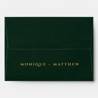 Emerald Green Gold Geometric Floral Wedding Envelope | Zazzle