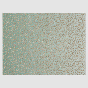 Emerald Green Gold Glam Glitter Leopard Print Tissue Paper