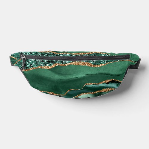 Emerald Green Gold Glitter Sparkly Fanny Pack