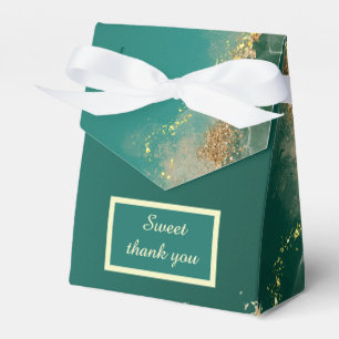 Emerald green gold jewel tones wedding favor boxes