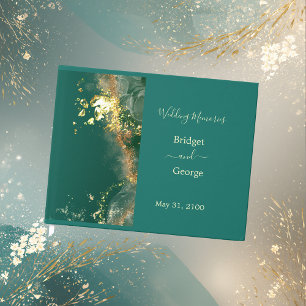 Emerald green gold jewel tones wedding guest book