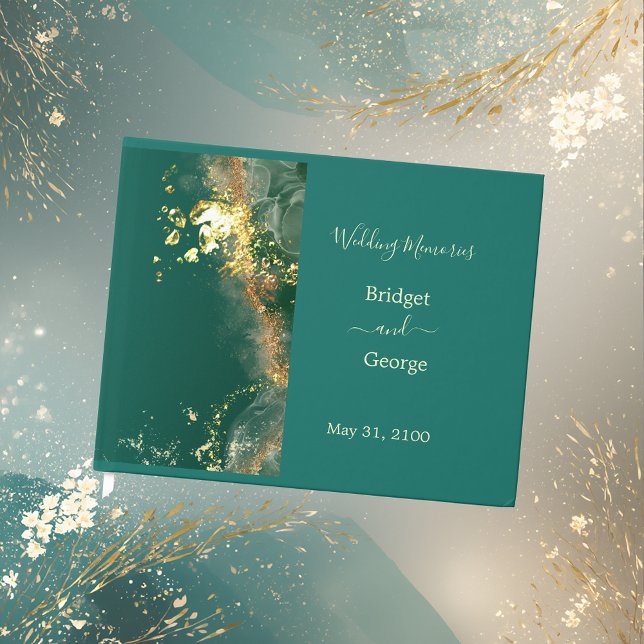 Emerald green gold jewel tones wedding guest book (Creator Uploaded)