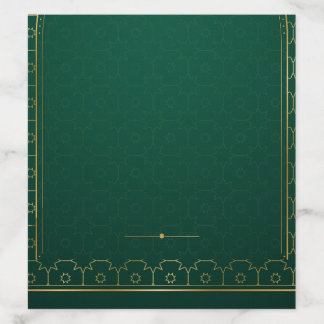 Emerald Green Gold Mihrab Geometric Star Pattern Envelope Liner