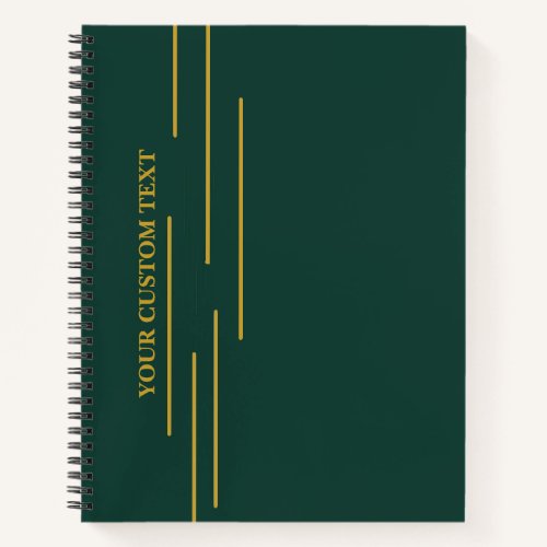 Emerald Green Gold Personalized Notebook