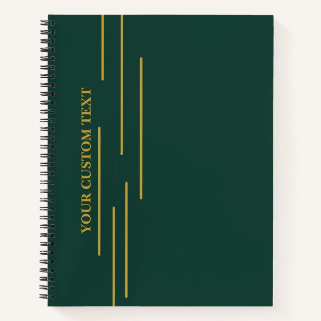 Emerald  Green Gold Personalized Notebook (Front)