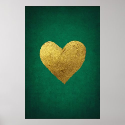 Emerald Green Gold Poster