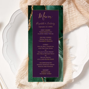 Emerald Green Gold Purple Wedding Menu