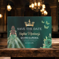 Emerald Green Gold Quinceanera