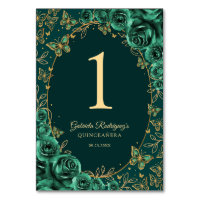 Emerald Green Gold Quinceanera